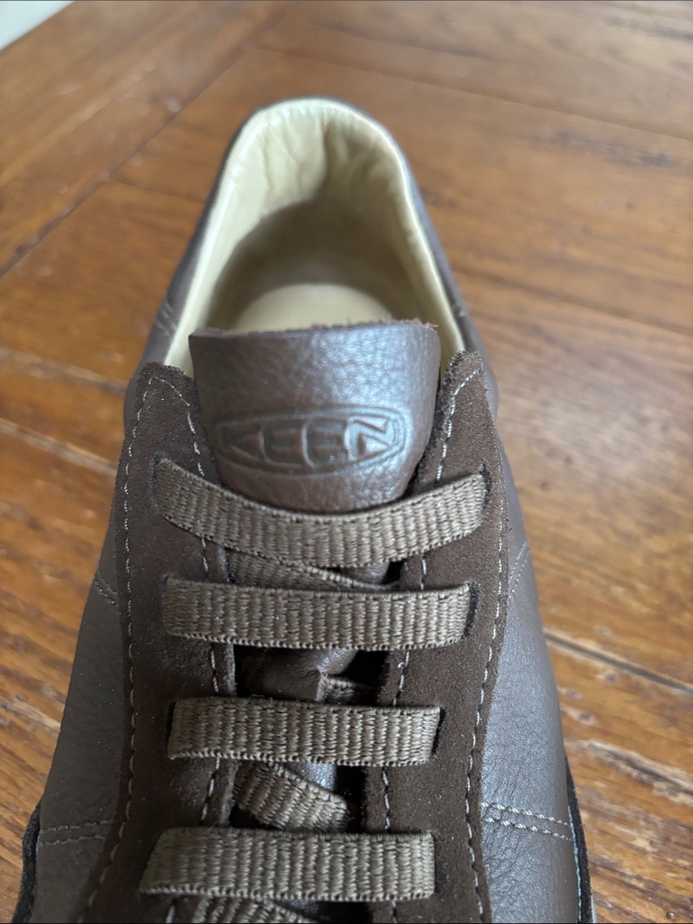 Keen KNX T-Toe Sneaker Men’s Dark Brown Leather Slip-on Comfy 1030625 Size 10.5 - Picture 12 of 15